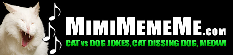 MimiMemeMe.com - Cat vs Dog Jokes, Cat Dissing Dog, Meow!