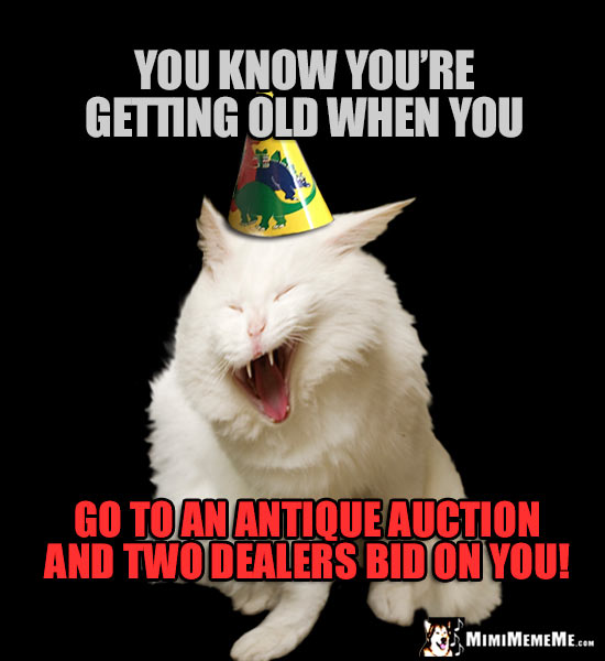 Birthday Humor: You know  you're getting old when you go to an antique auction and two dealers bid on you!