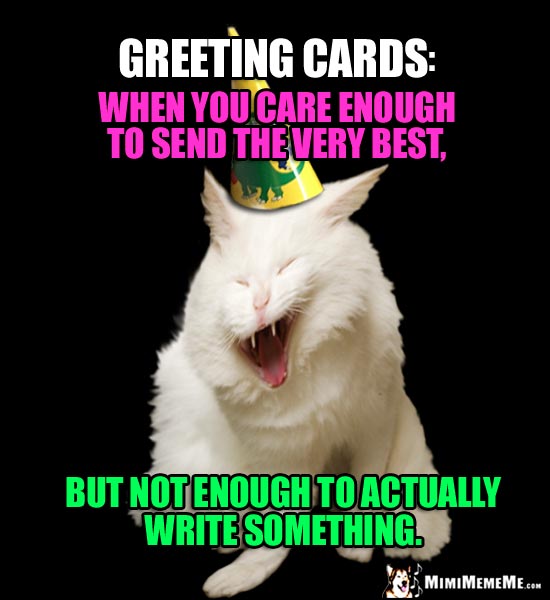 Joke about greeting cards.