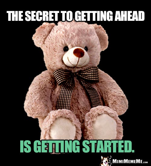 Wise Teddy Bear Says: The secret to getting ahead is getting started.
