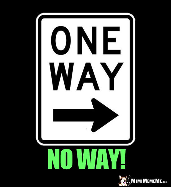 One Way Sign: One Way, No Way!